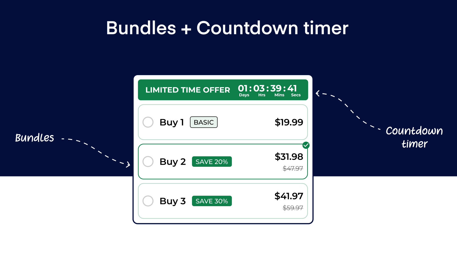 Bundles + Countdown timer