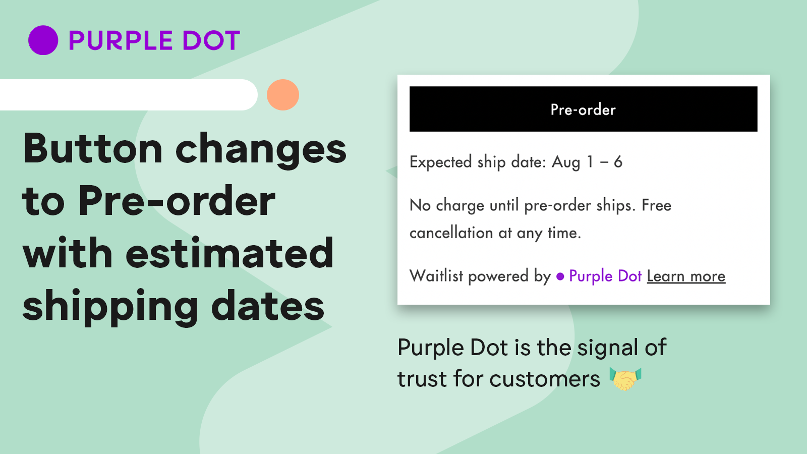 Button changes to Pre-order with estimated shipping dates