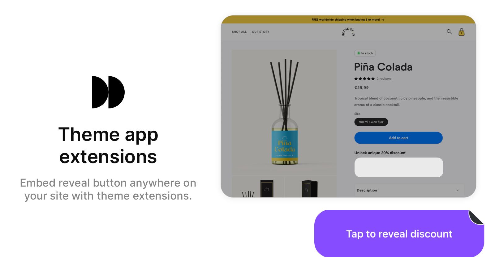 button reveal theme app extensions