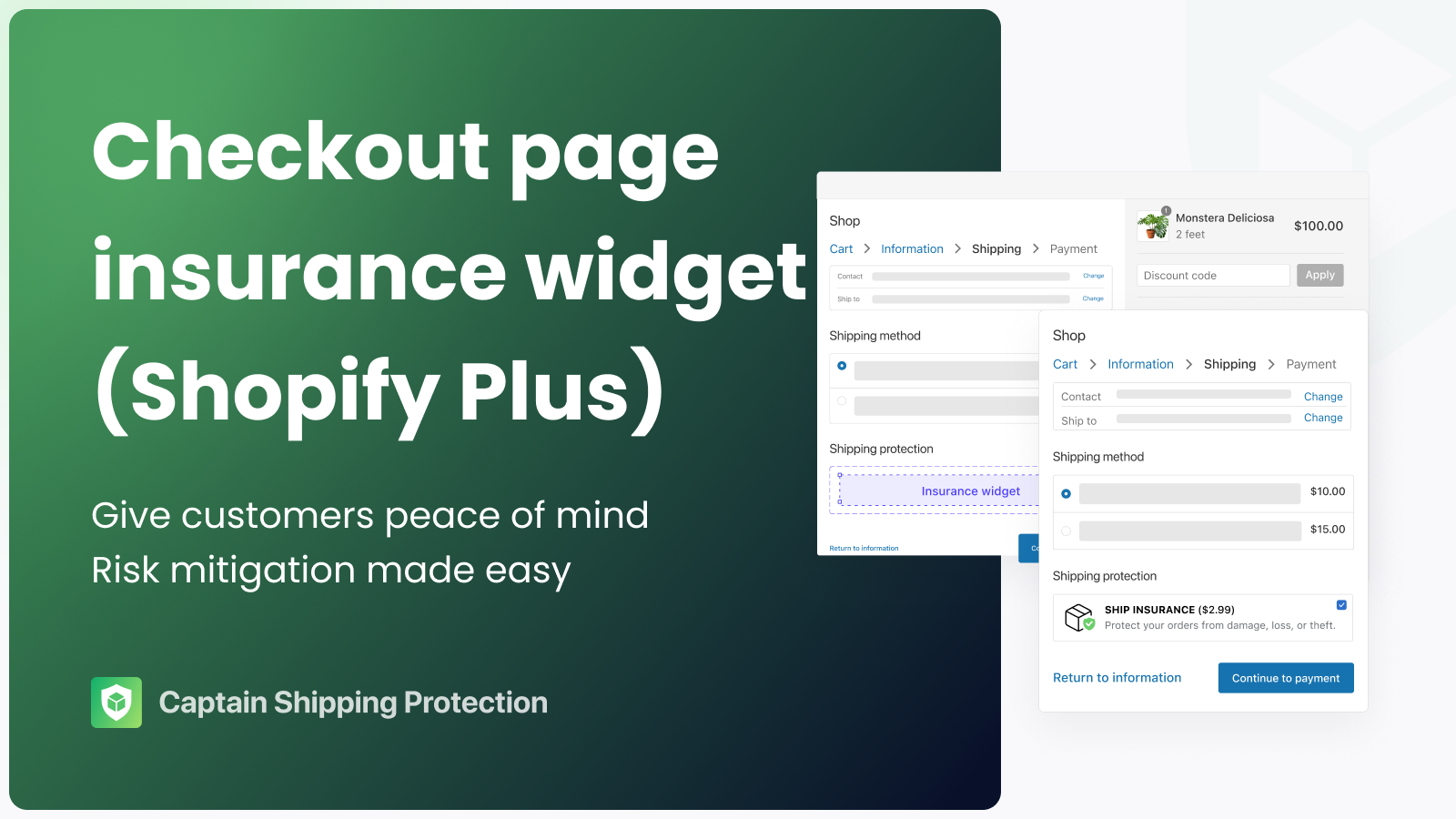 Captain Insurance Checkout Upsell for Shopify Plus