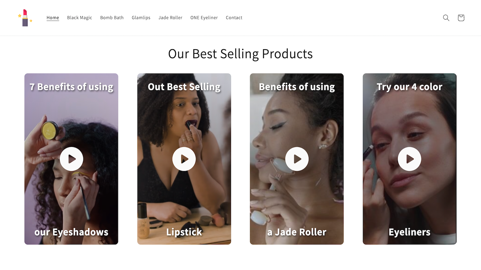 Carousel Shoppable Videos on Homepage