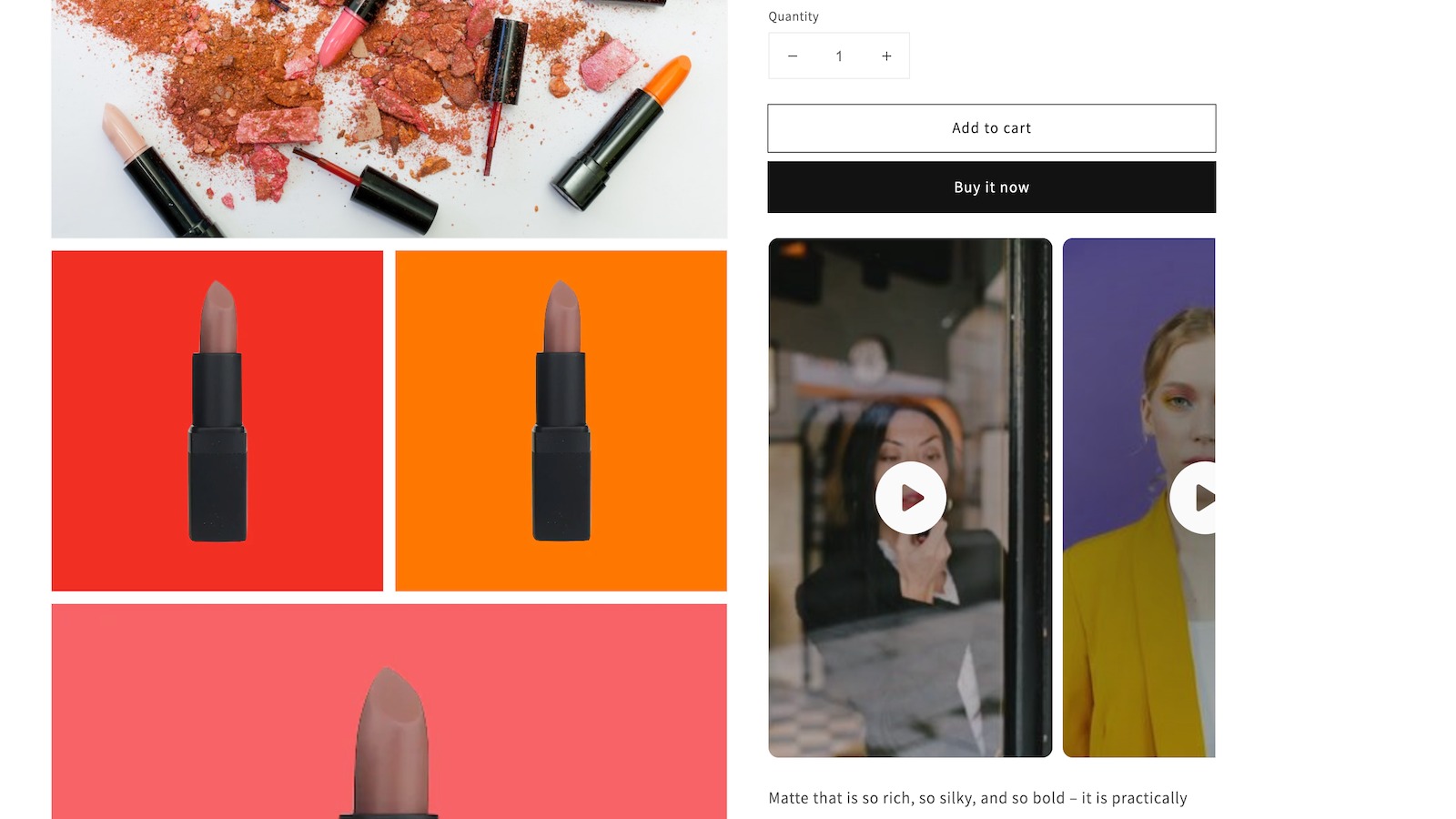 Carousel Shoppable Videos on Product Page