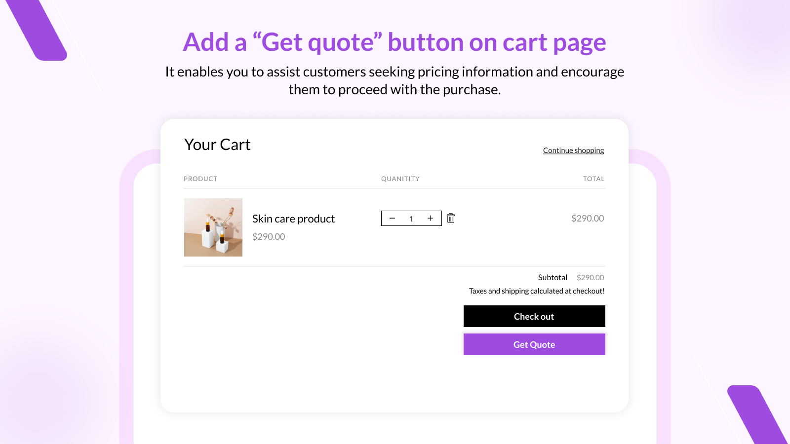 Cart Page Quote Button