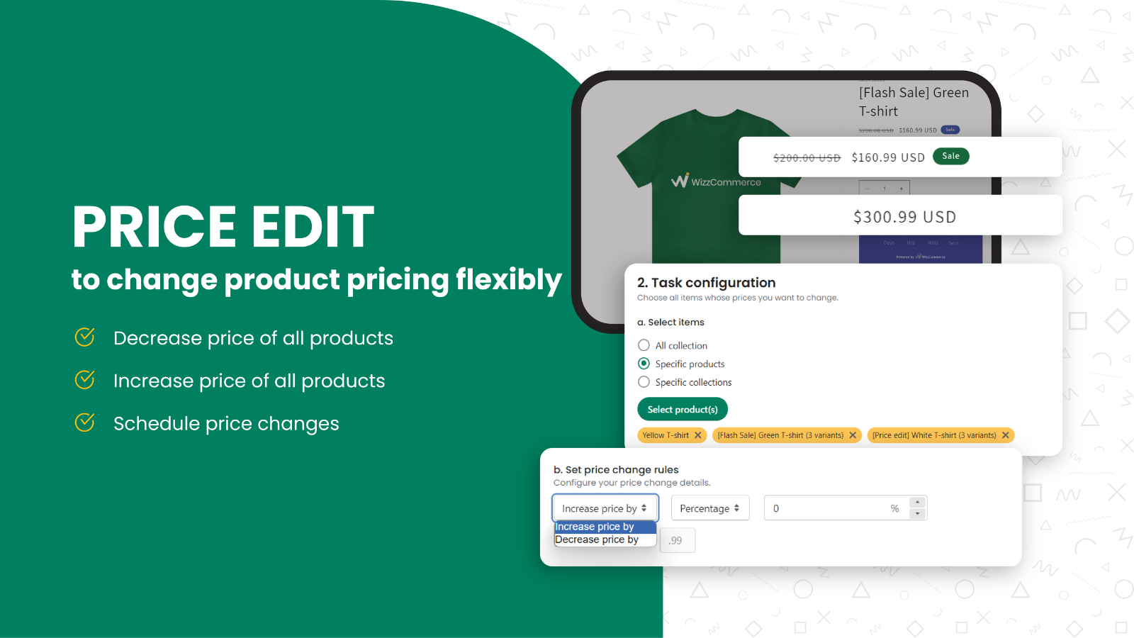 Change product pricing flexibly with price edit setting