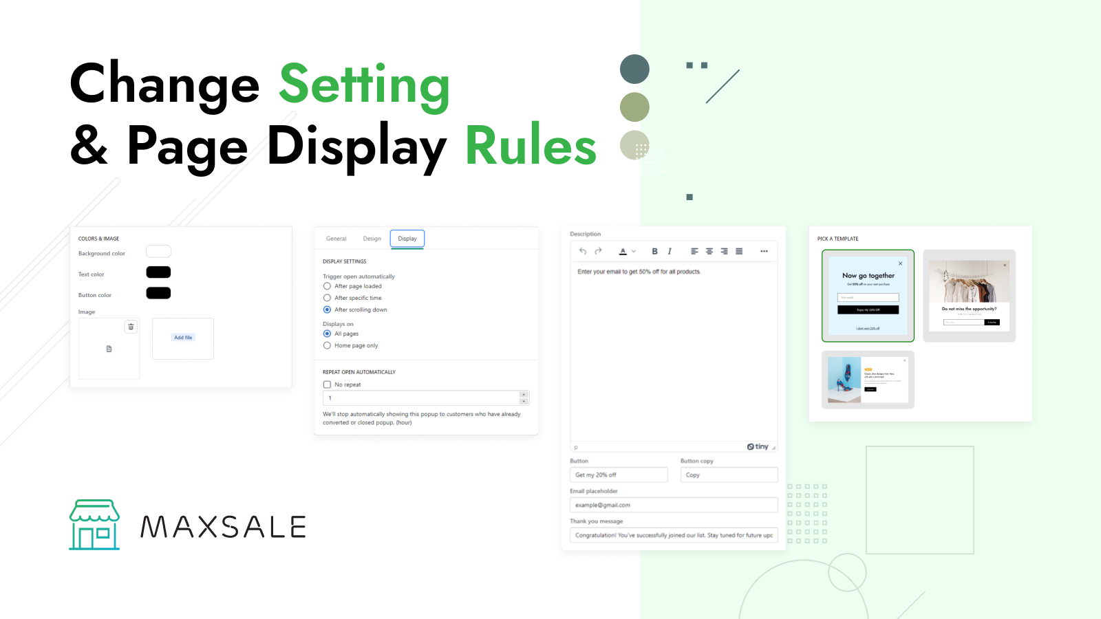 Change Setting & Page Display Rules