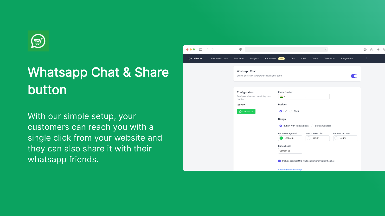 Chat & share button 