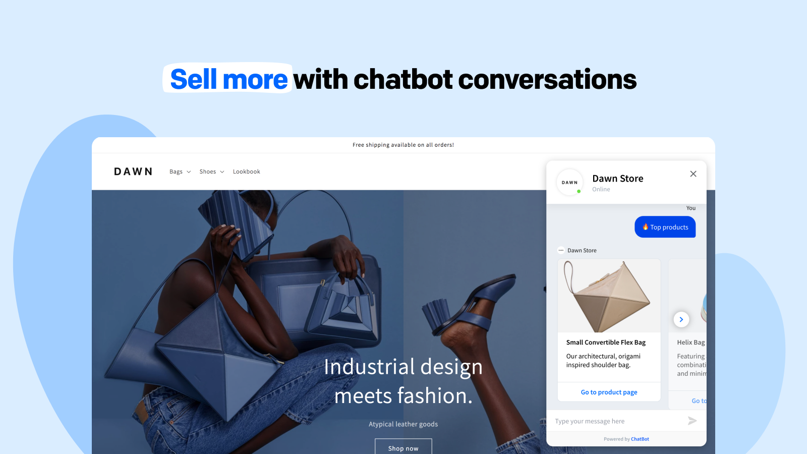 ChatBot widget in online store