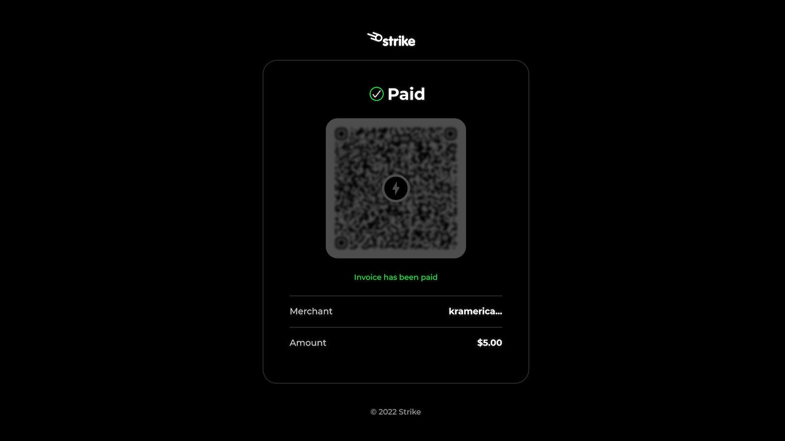 Checkout - payment received