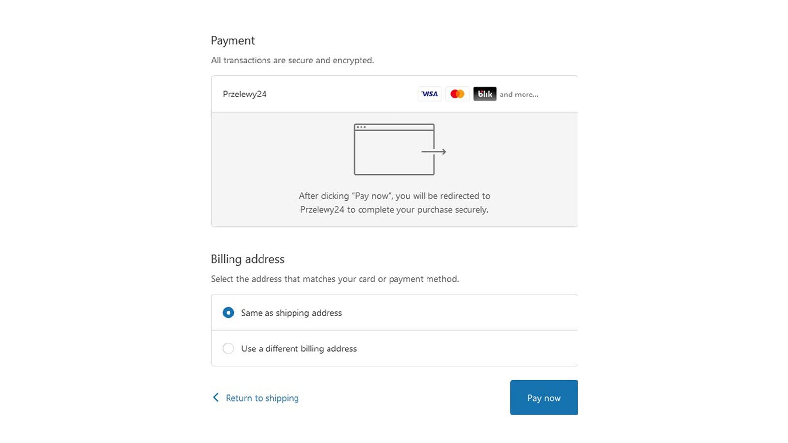 Checkout - Payment section