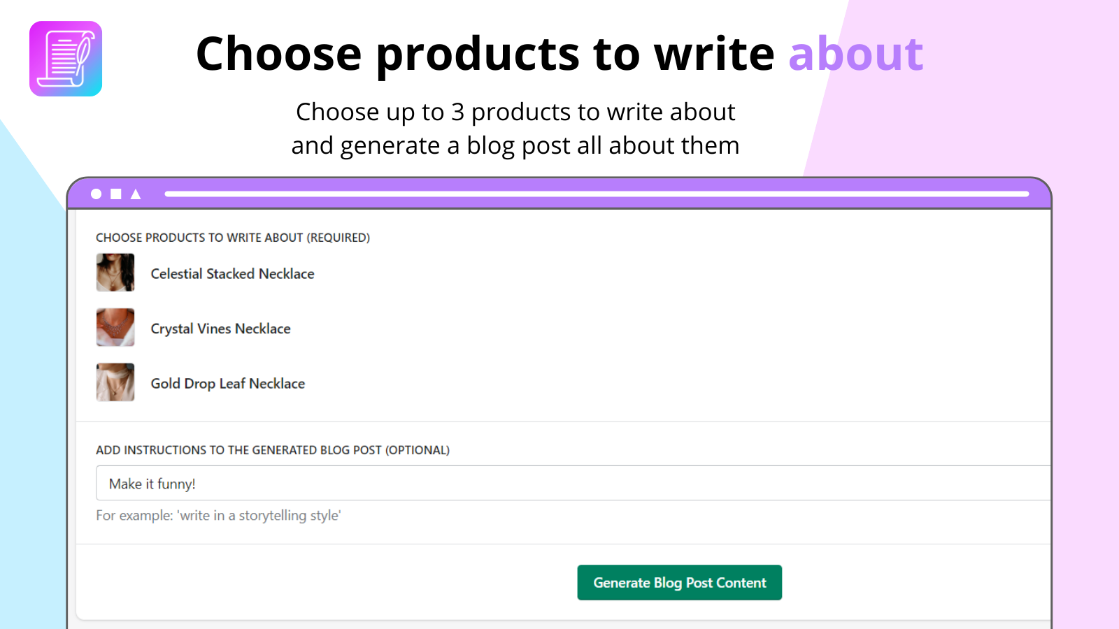Choose products