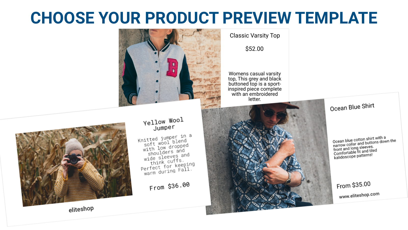 Choose your product preview template 