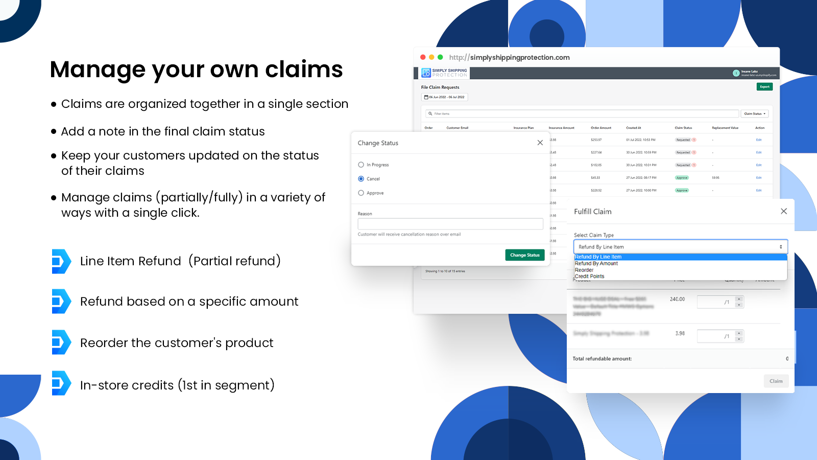 Claims page