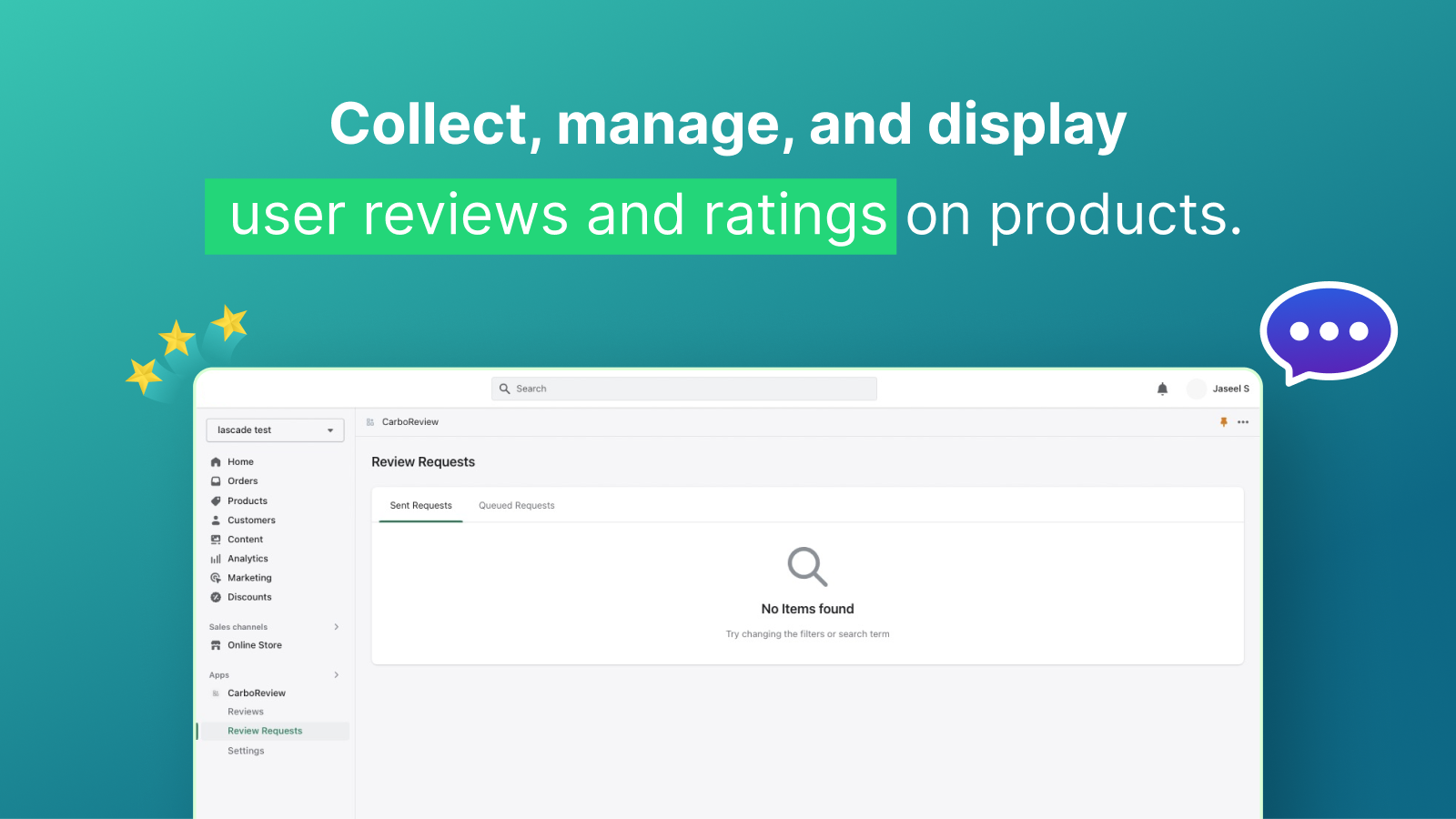 Collect and display user reviews and ratings on products