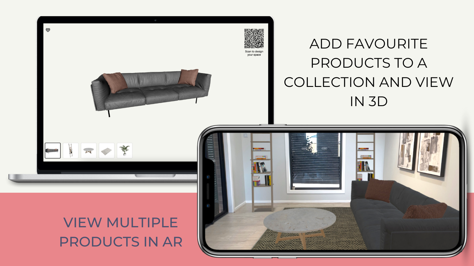 Collect and view multiple products in 3D and AR