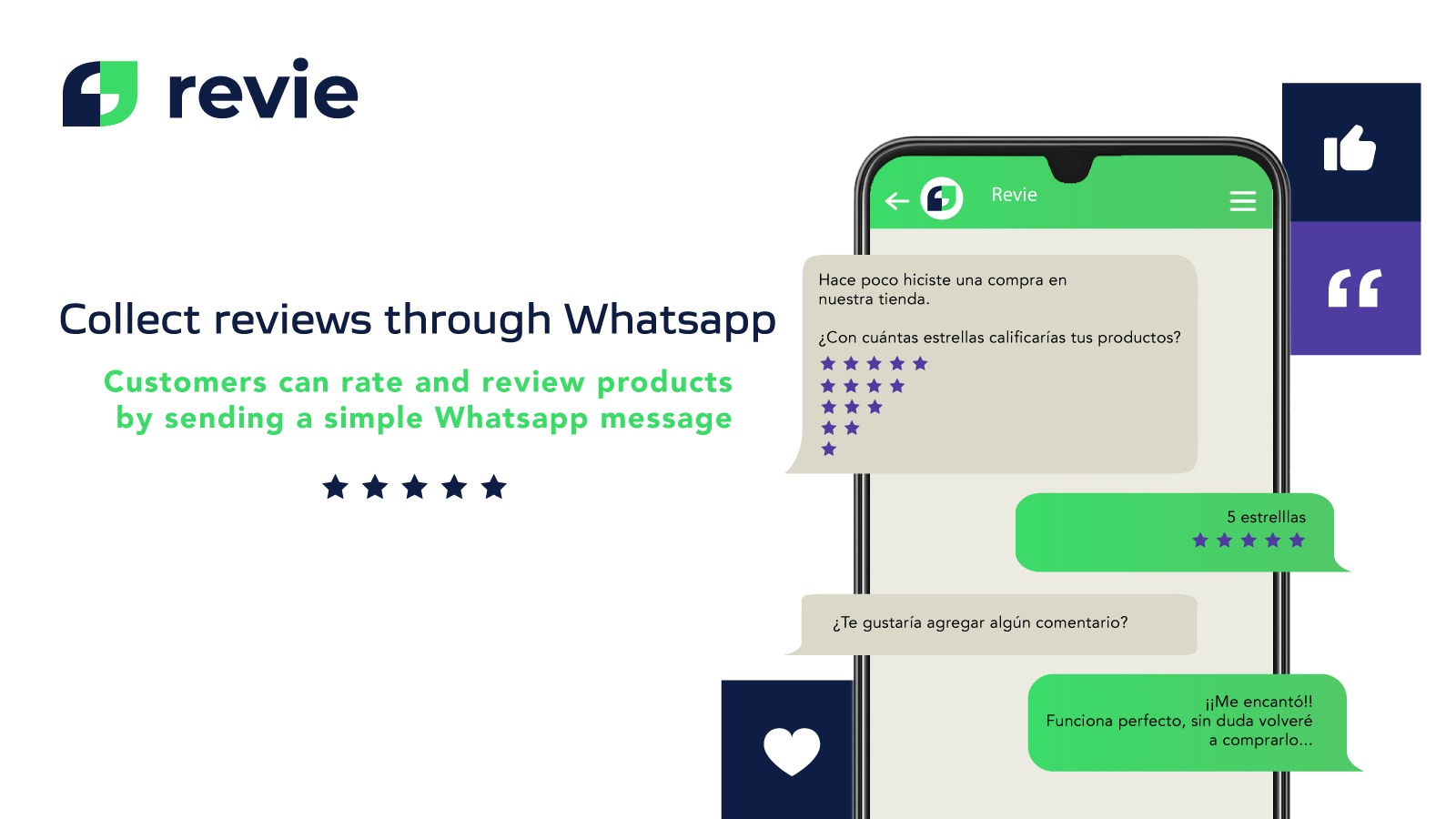 Collect reviews by using Whatsapp