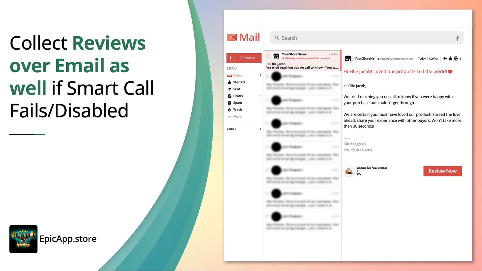 Collect Reviews over Email as well if Smart Call Fails