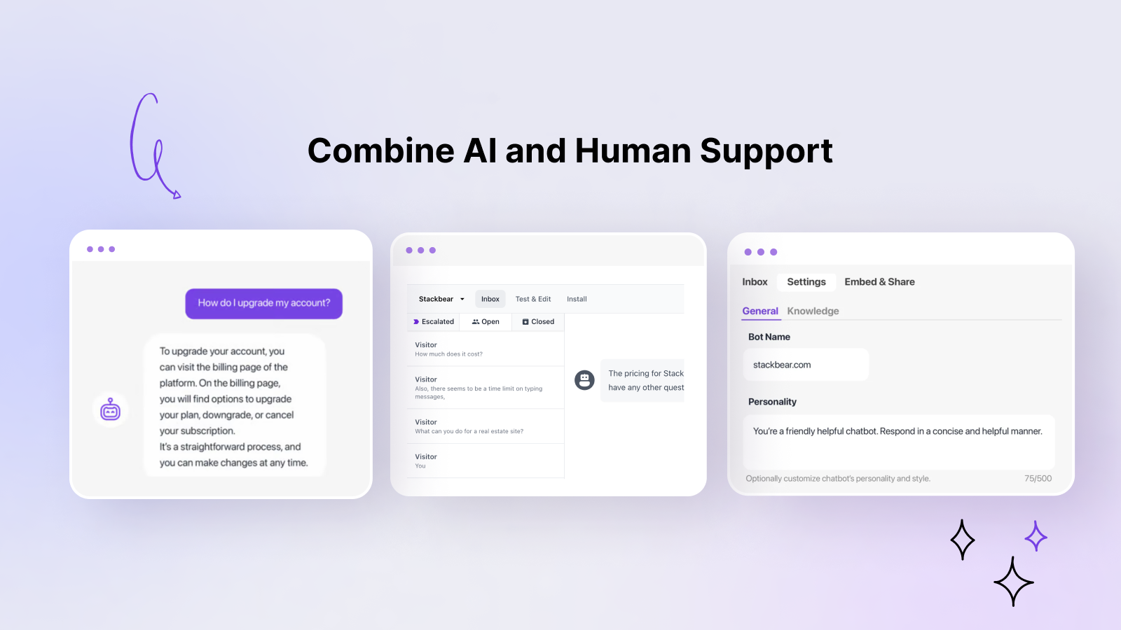 Combine AI and Human Support