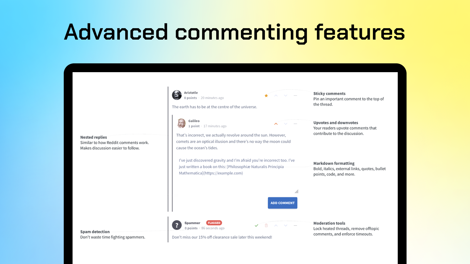 Commentify comments from Shopify – Advanced commenting features