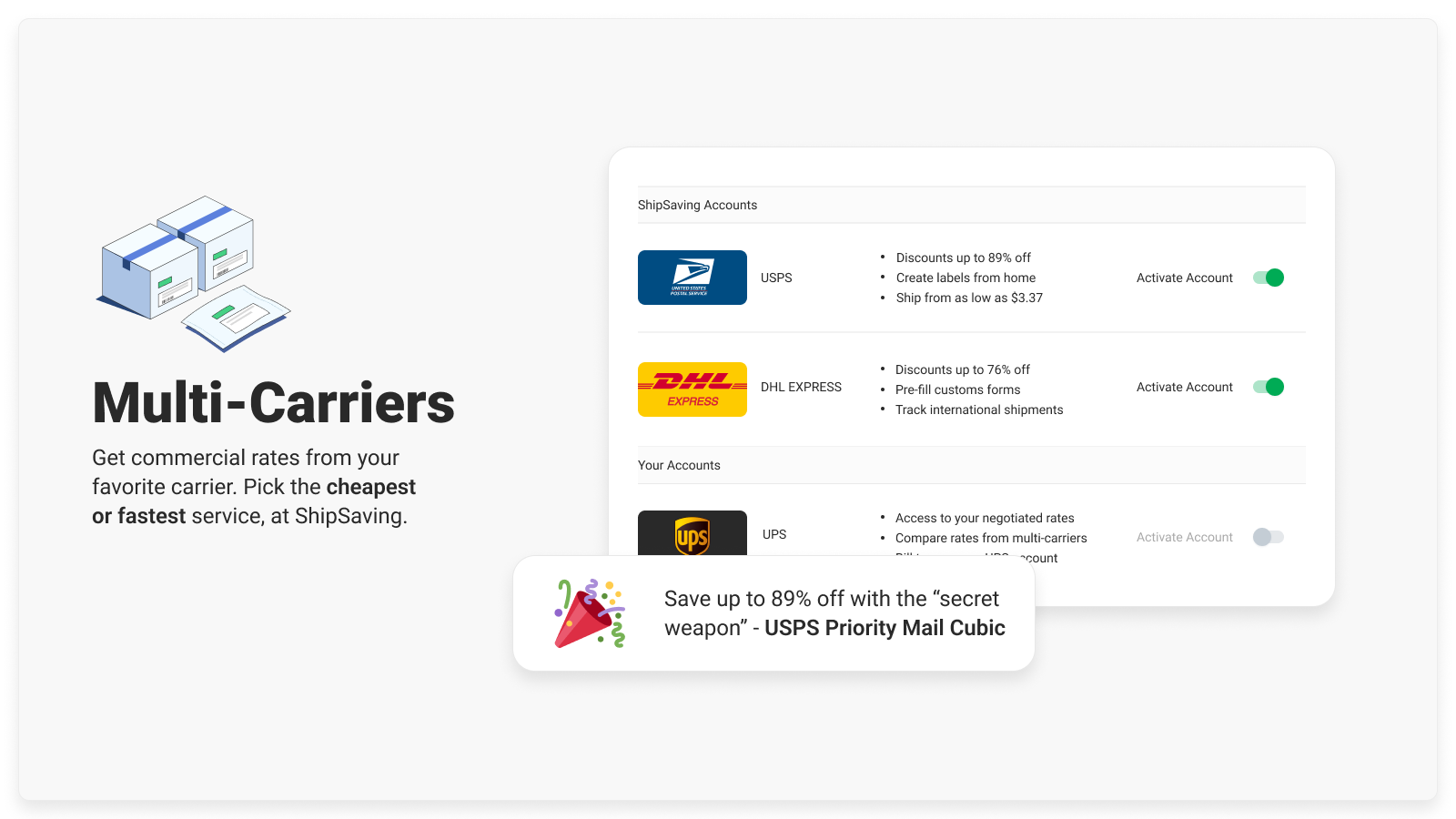  Compare rates from top carriers. Save up to 89% off on labels