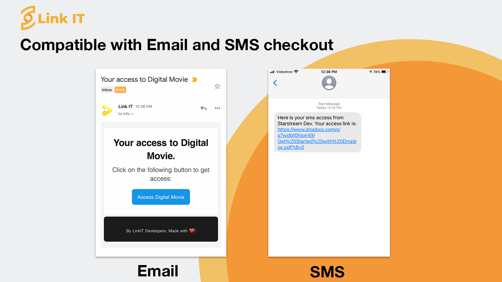 Compatible with Email and SMS checkout