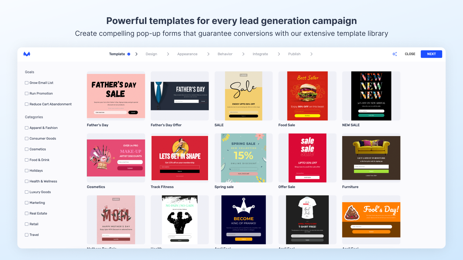 Compelling templates for every campaign