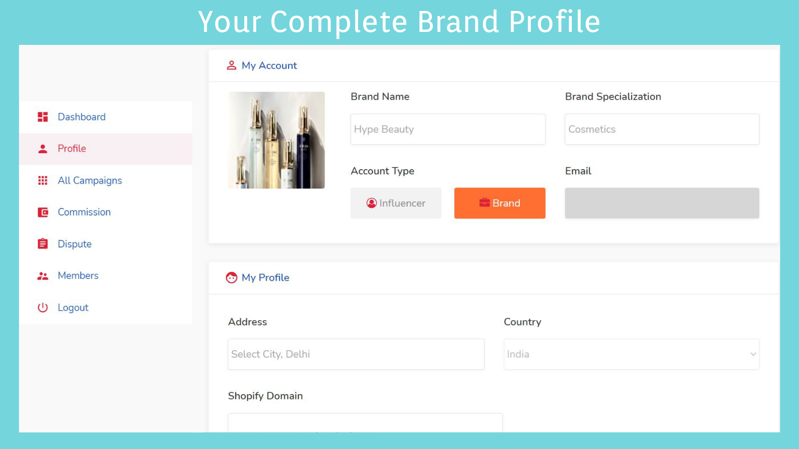 Complete Brand Profile View