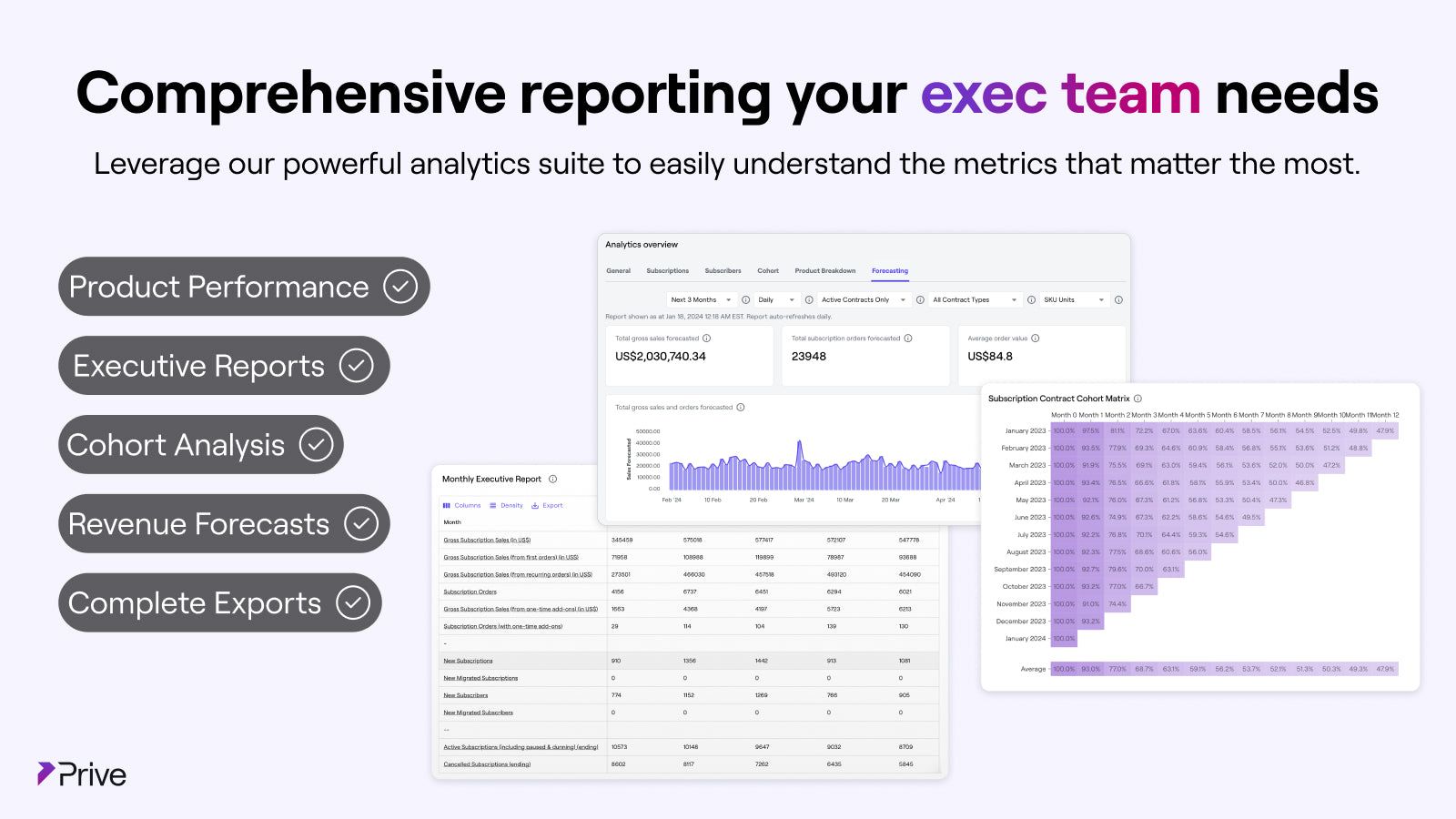 Comprehensive reporting your exec team needs