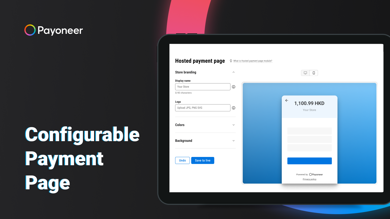 Configurable payment page