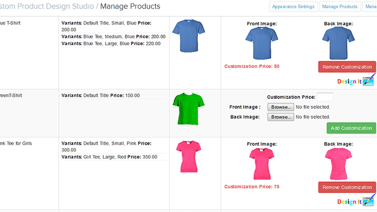 Configure store's product as custom product