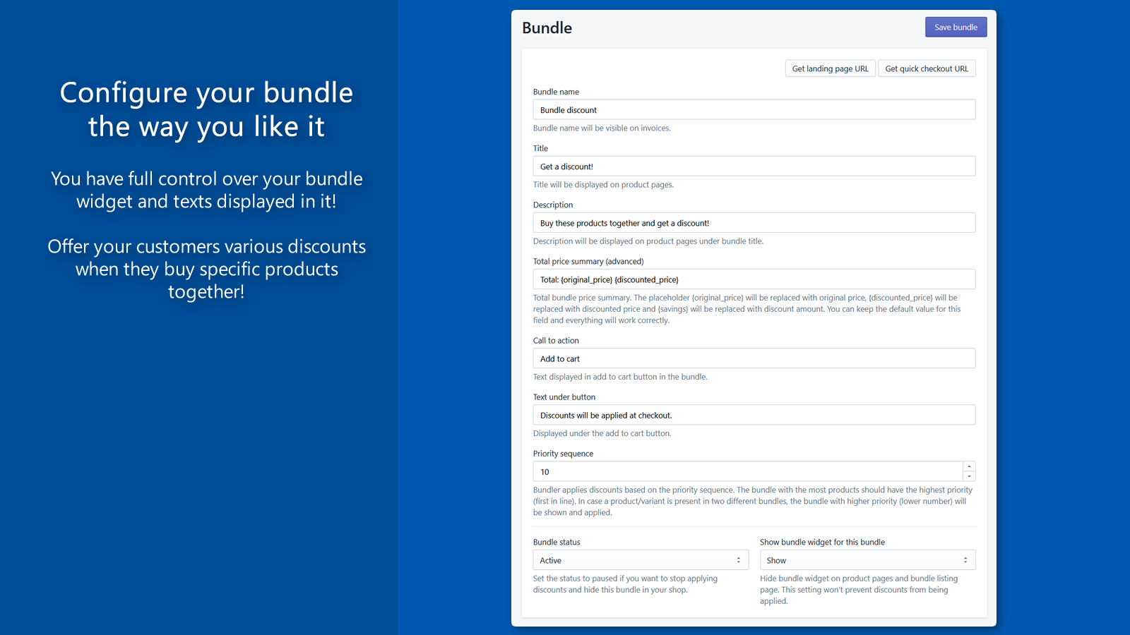 Configuring a bundle in shopify bundle app
