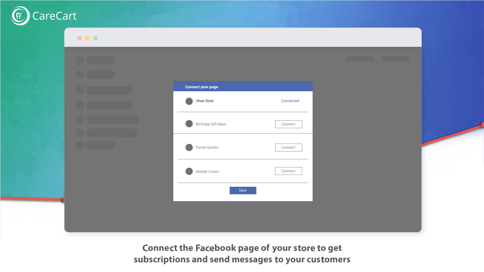 connect Facebook page for messenger marketing