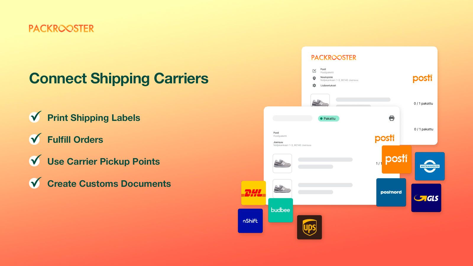 Connect shipping carriers to your store