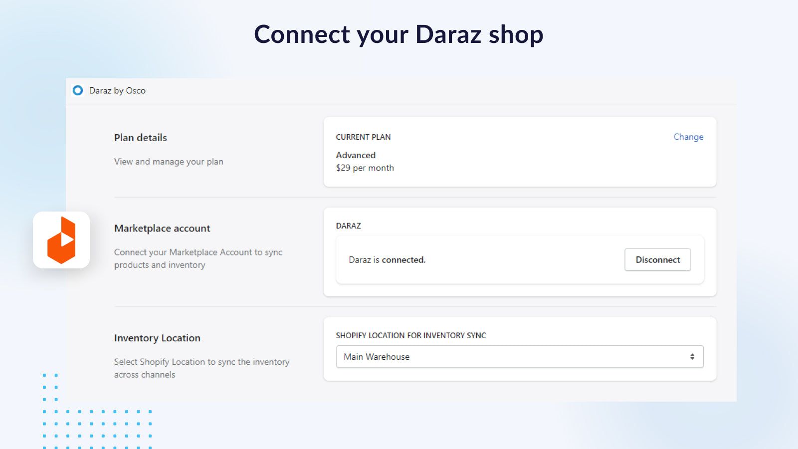 Connect to Daraz shop