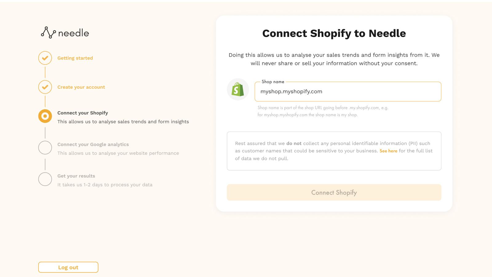 Connect to Shopify