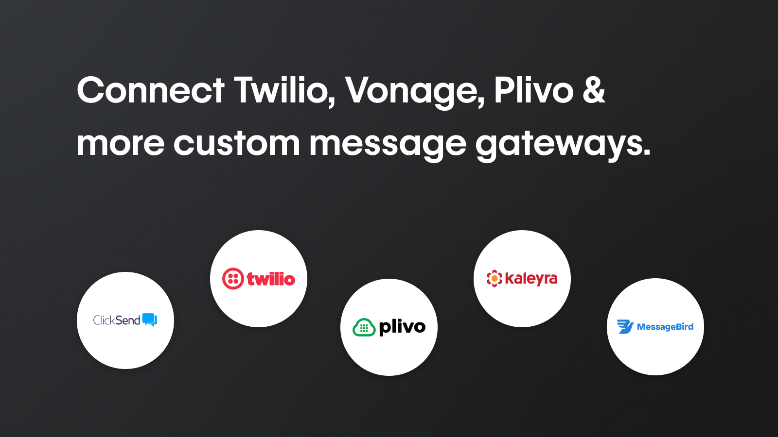 Connect Twilio, Vonage, Plivo & more custom message gateways