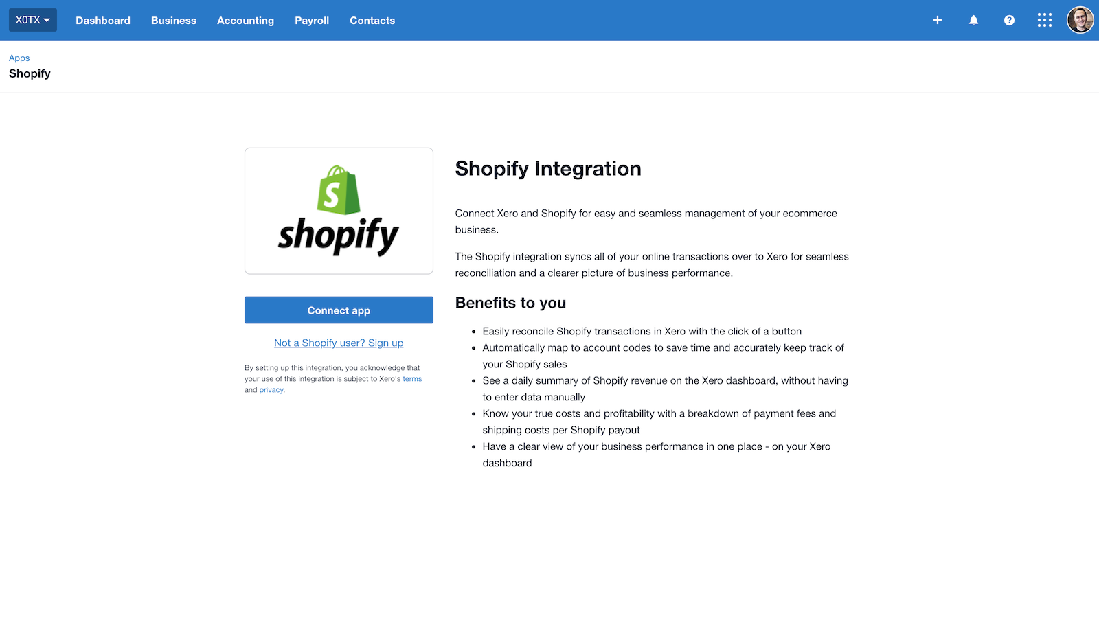 Connect Xero and Shopify