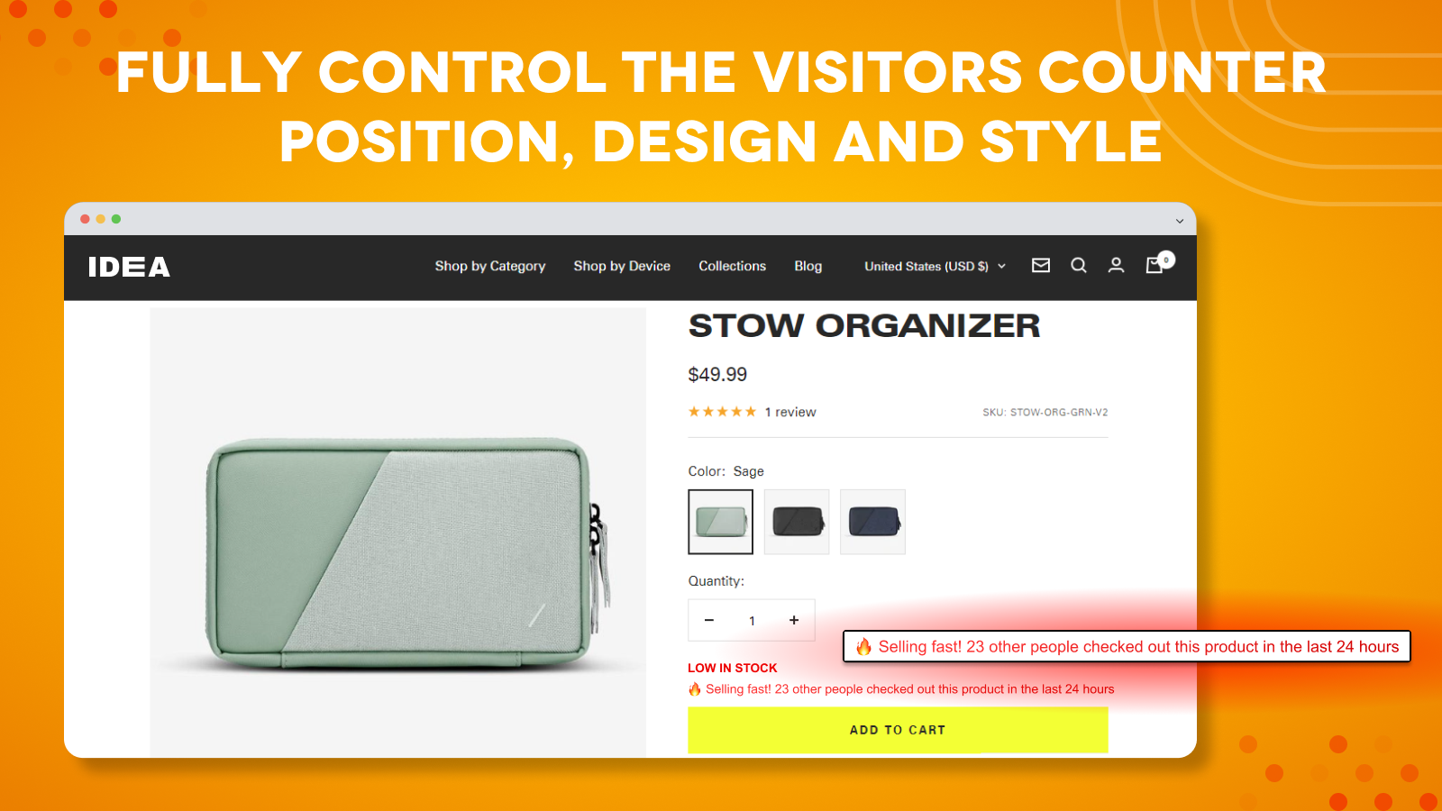 Contador Product Visitors Counter shows live view in a store