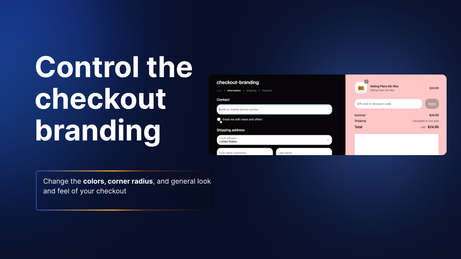 control the checkout branding