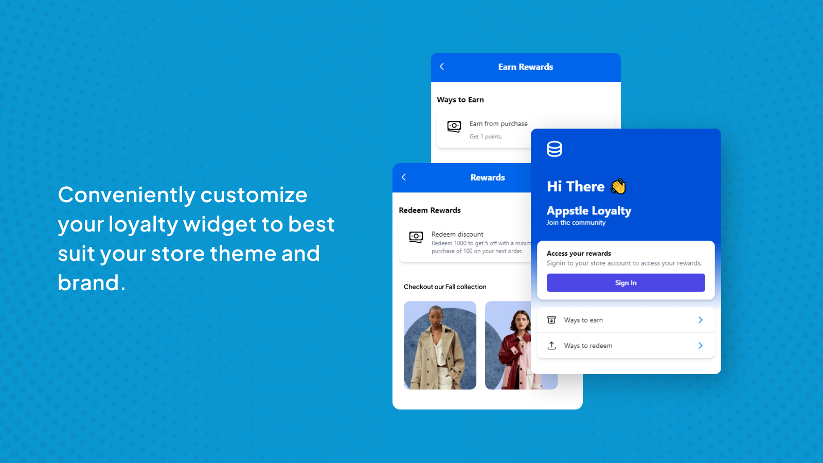 Conveniently customize your loyalty widget