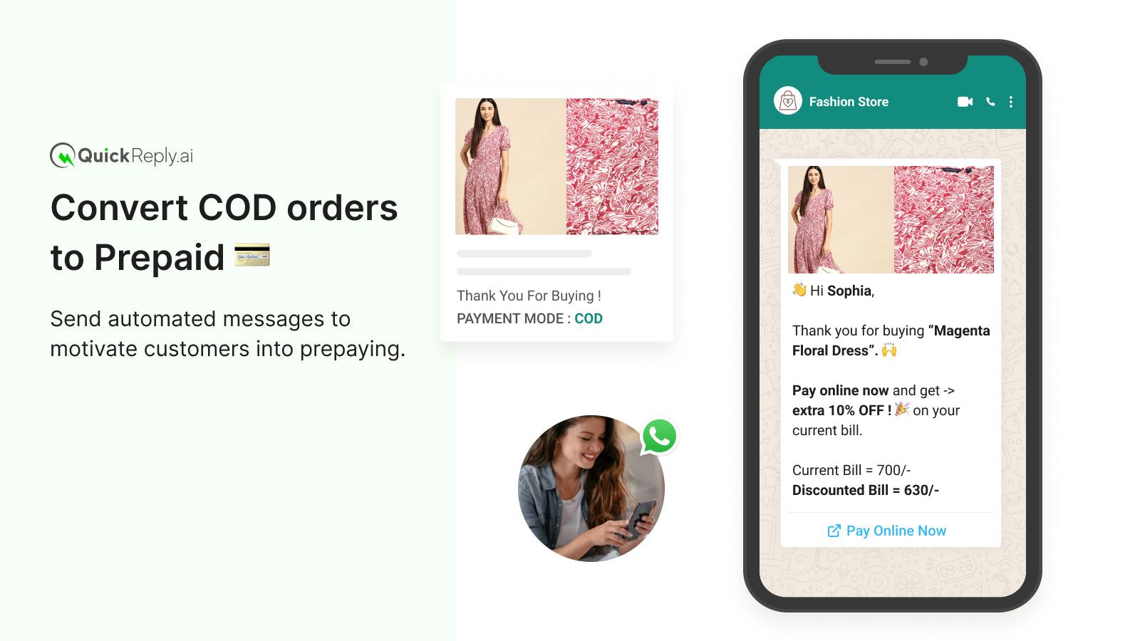 Convert COD Orders to Prepaid via WhatsApp