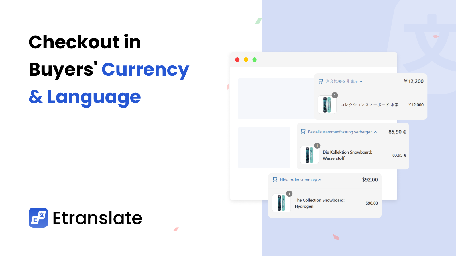Convert currency & language in checkout page