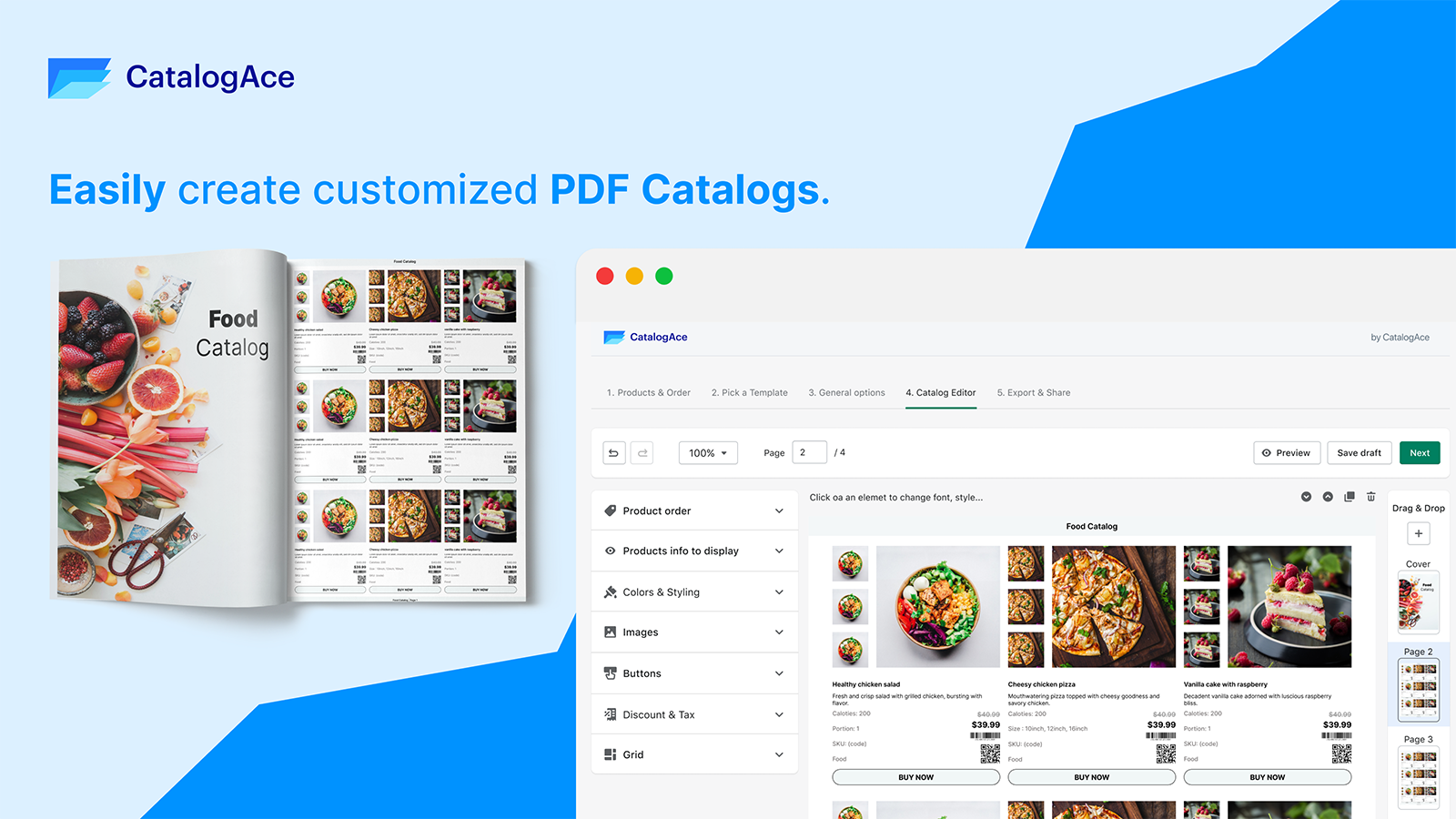 Convert your collections and products into customized catalogs