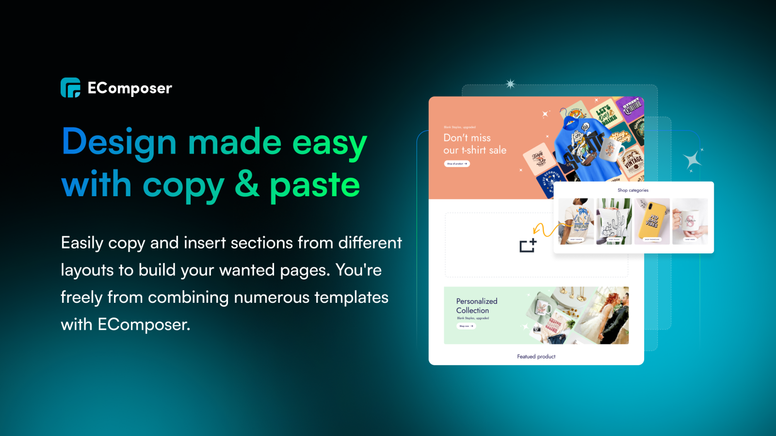 Copy & paste sections to build page