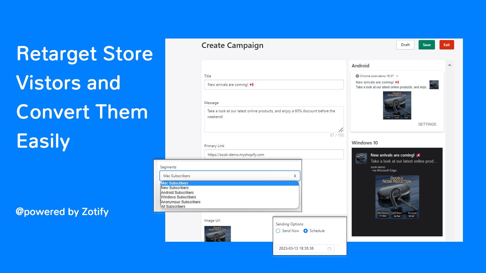 Craft a web push campaign in minutes using Campaign Creator