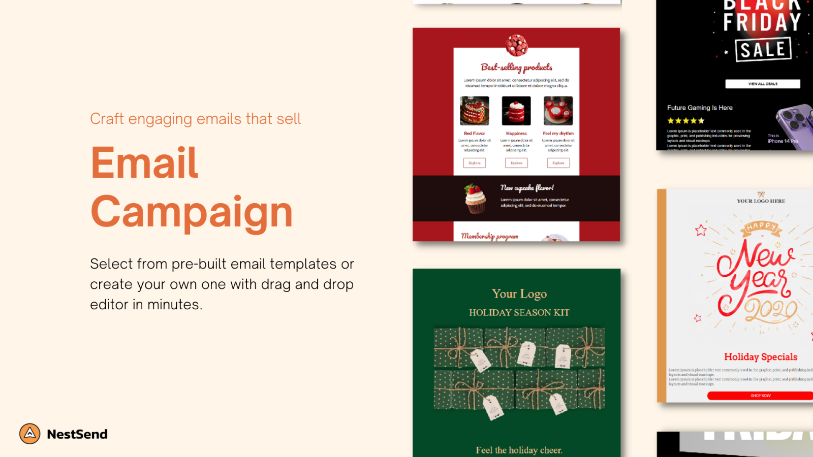 Craft engaging emails with pre-made templates