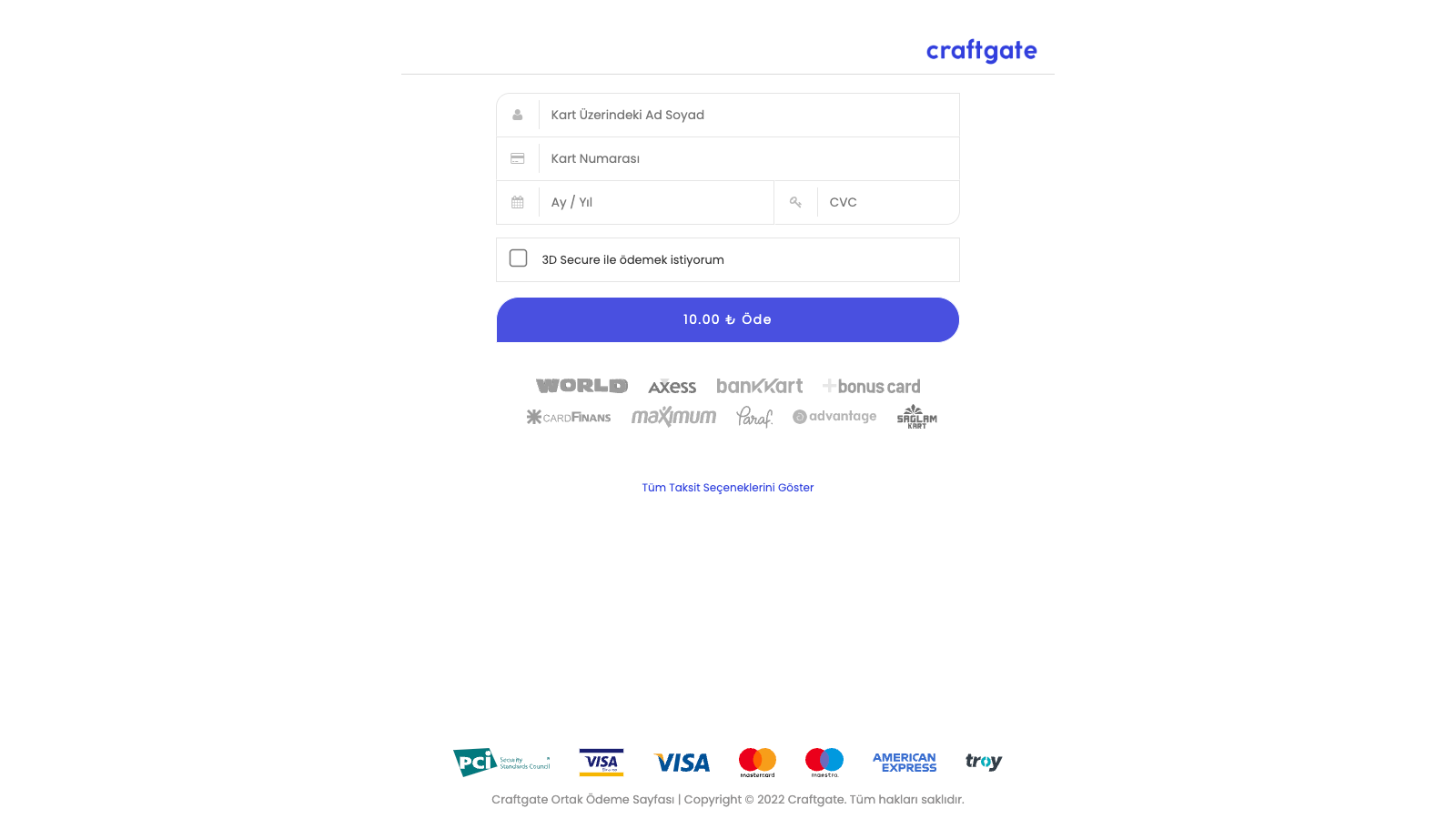 Craftgate - Checkout Form