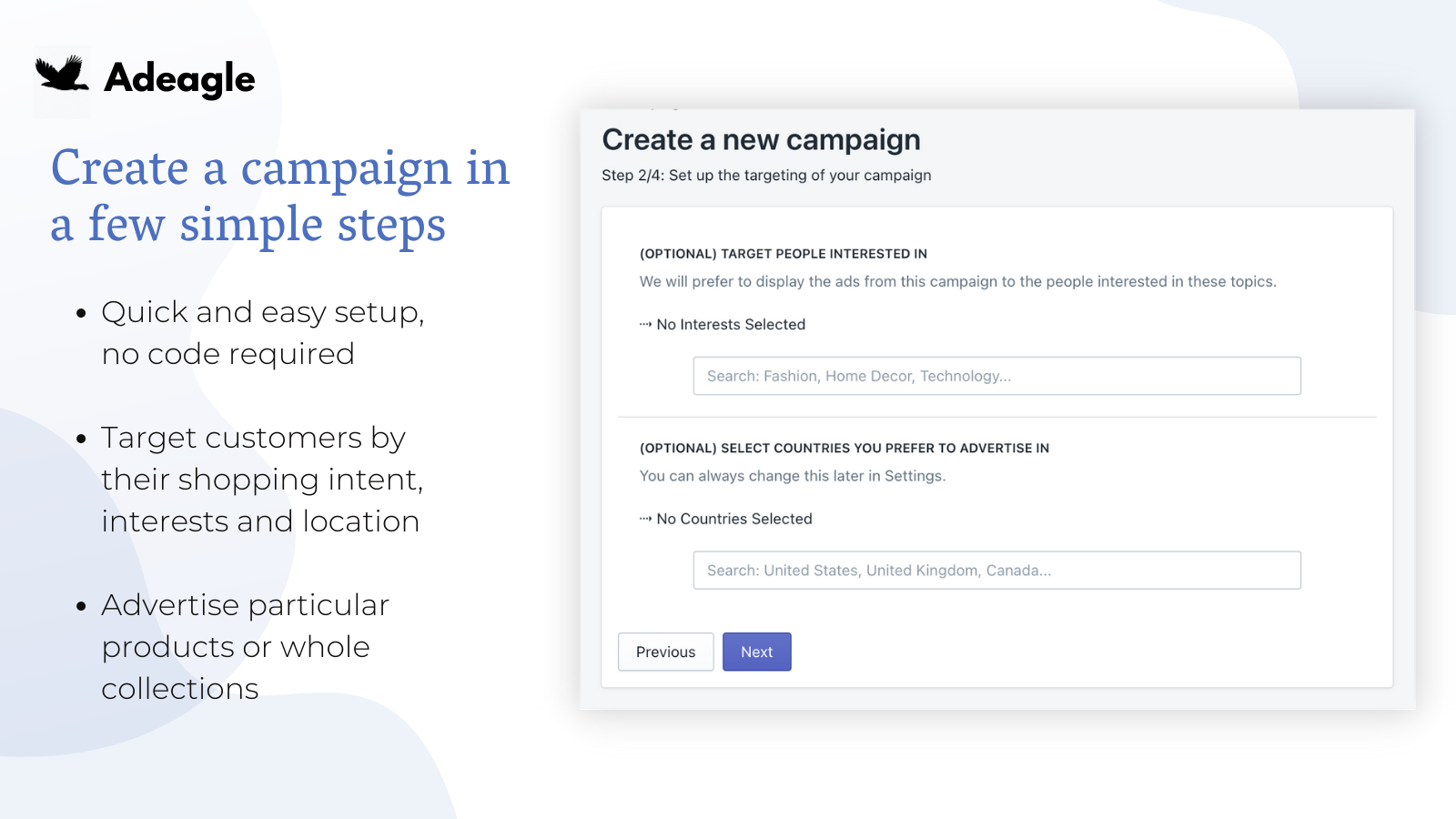 Create a campaign in a few simple steps