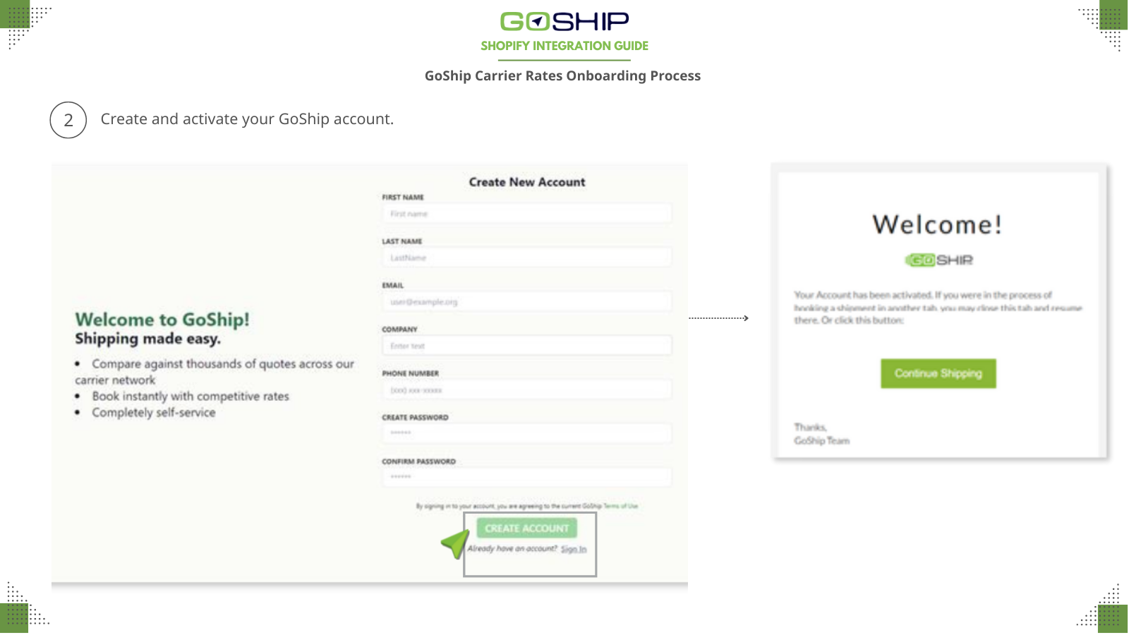 Create a GoShip Account