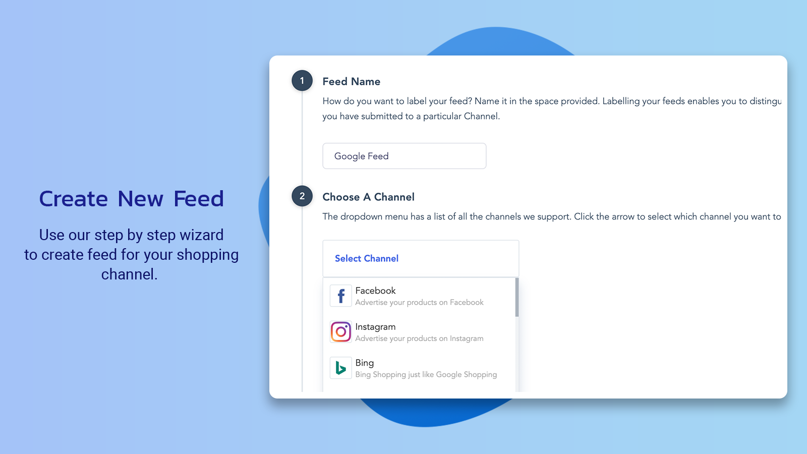 Create a new product feed
