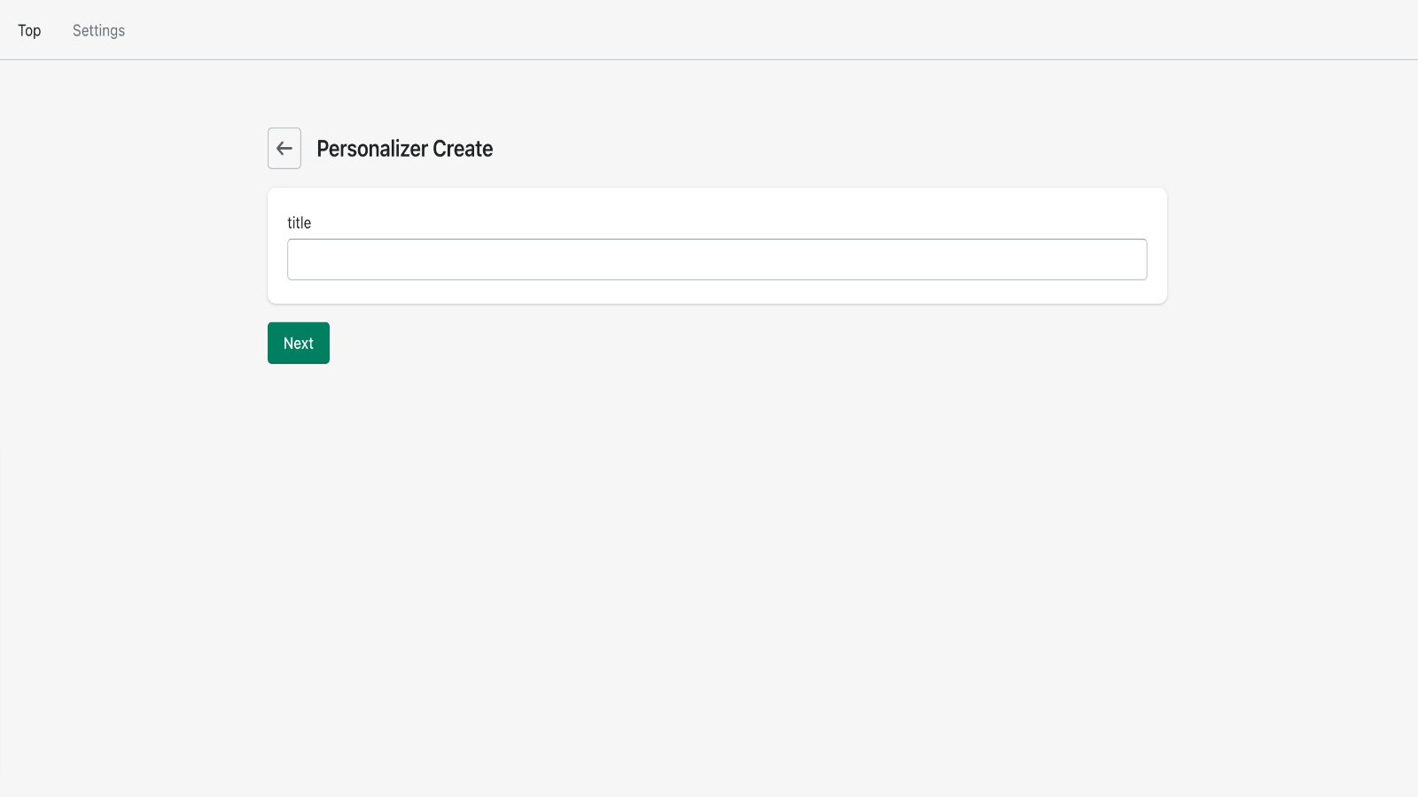 Create a personalizer with title first